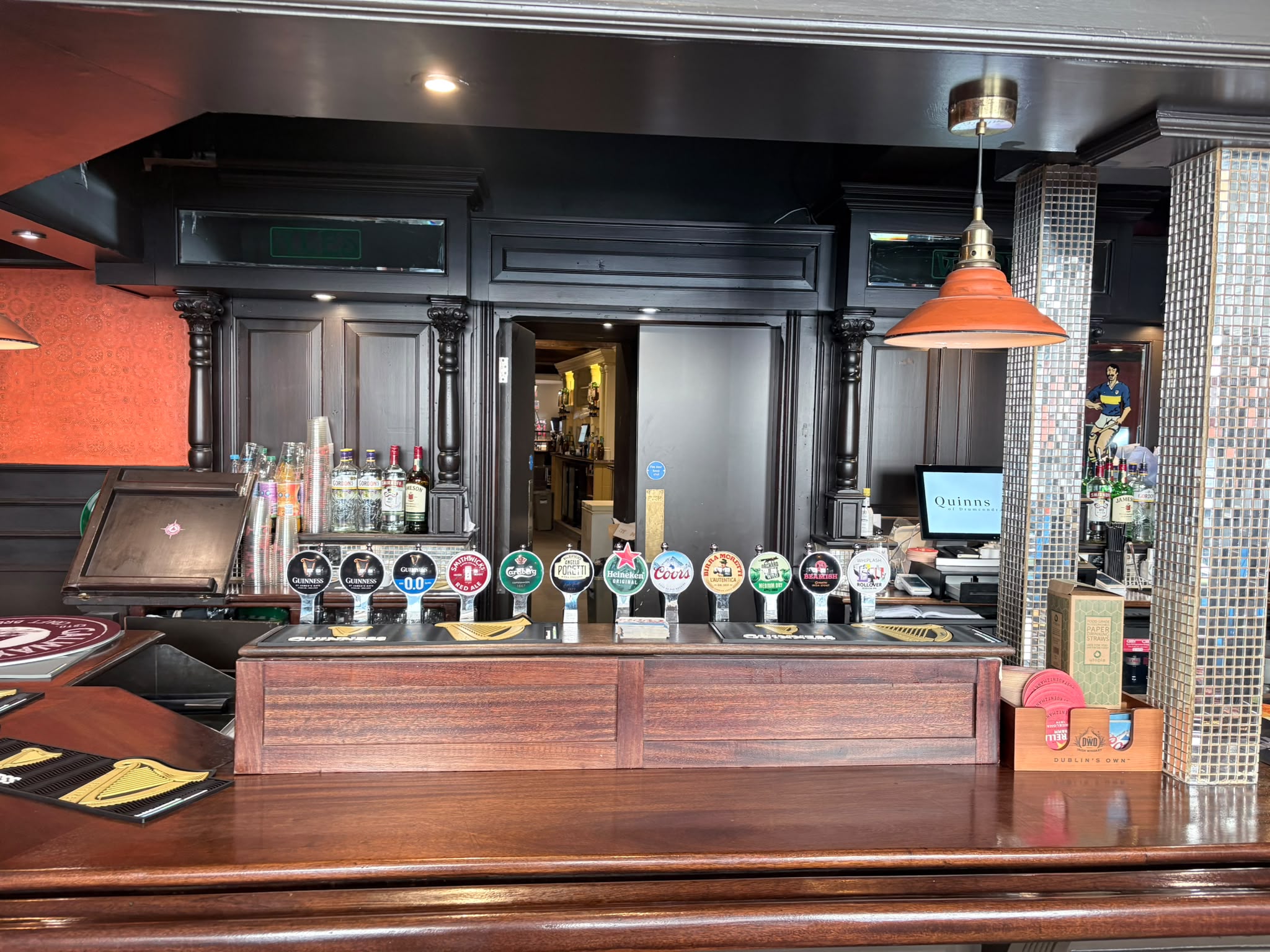 The taps at Quinn's - Guinness, Beamish, Whiplash and the rest