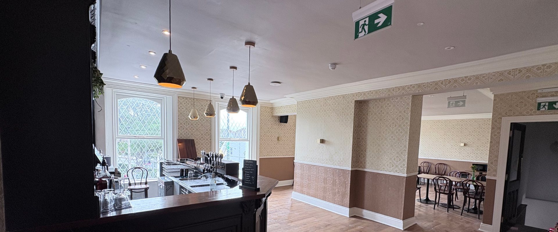 The Gold Room bar and rooms beyond