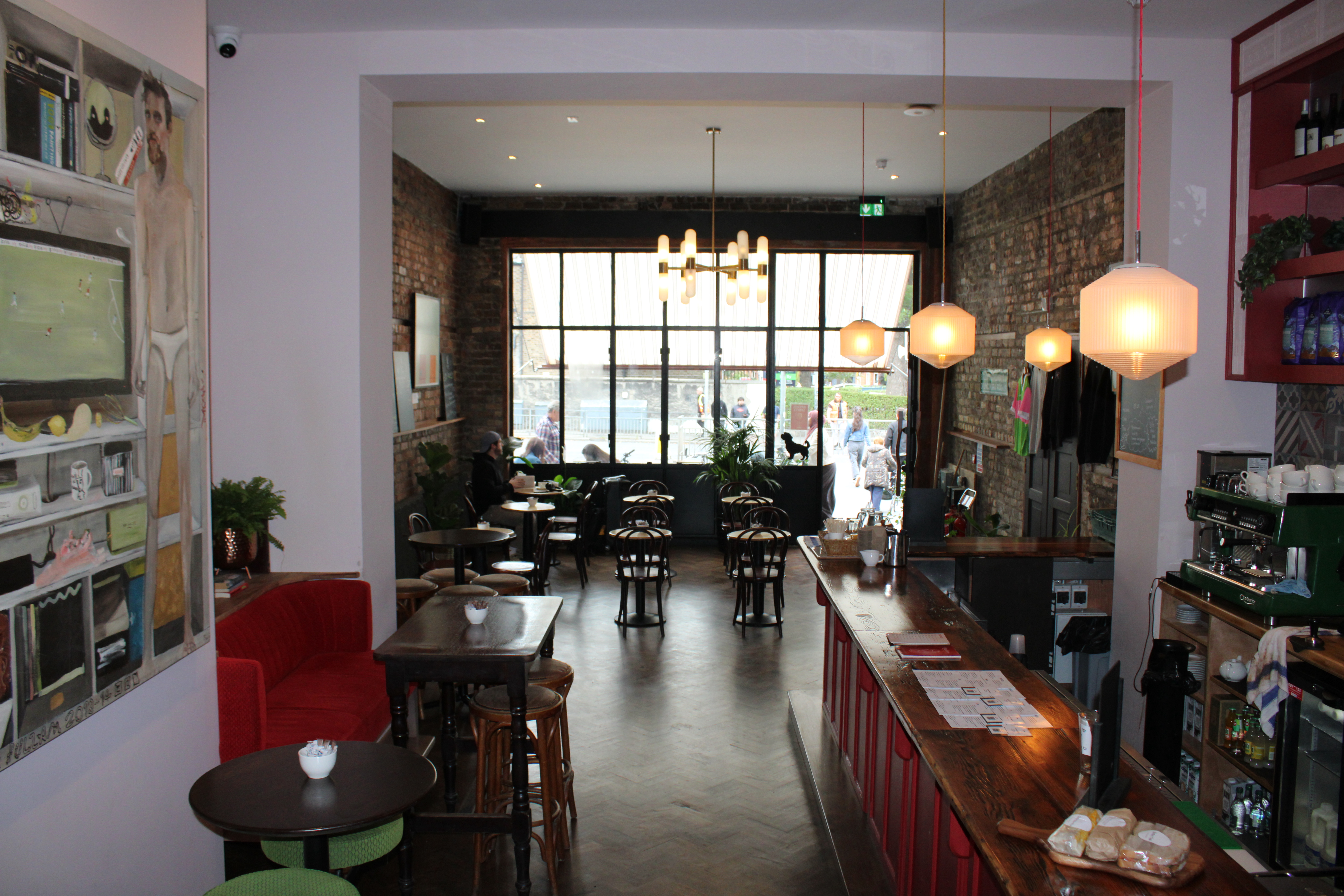 Inside Quinnín looking out the front window onto Drumcondra Road